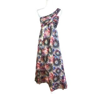 Gorgeous Grecian One Shoulder Chiffon Maxi Dress 4 Empire Waist Bling Fun Prom